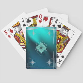 Baraja De Cartas Verde turquesa y diamantes