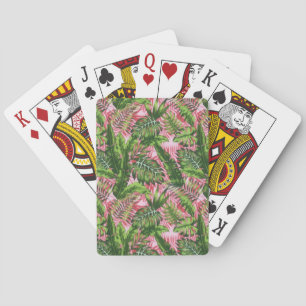 Baraja De Cartas Verdor rosa Jungla tropical Botánica
