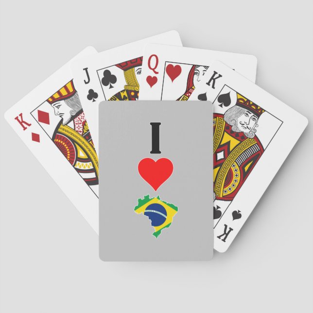 Baraja De Cartas Vertical I Love Brazil / I Heart Brazil (Reverso)