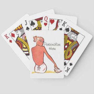 Baraja De Cartas Vertiginosa playa retro chica de conchas marinas