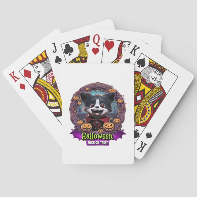 Baraja De Cartas Vestuario de Halloween de cachorro (Reverso)