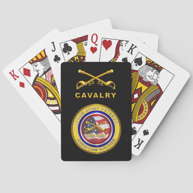 Baraja De Cartas Veterano del Ejército Orgulloso Caballero Soldado (Reverso)