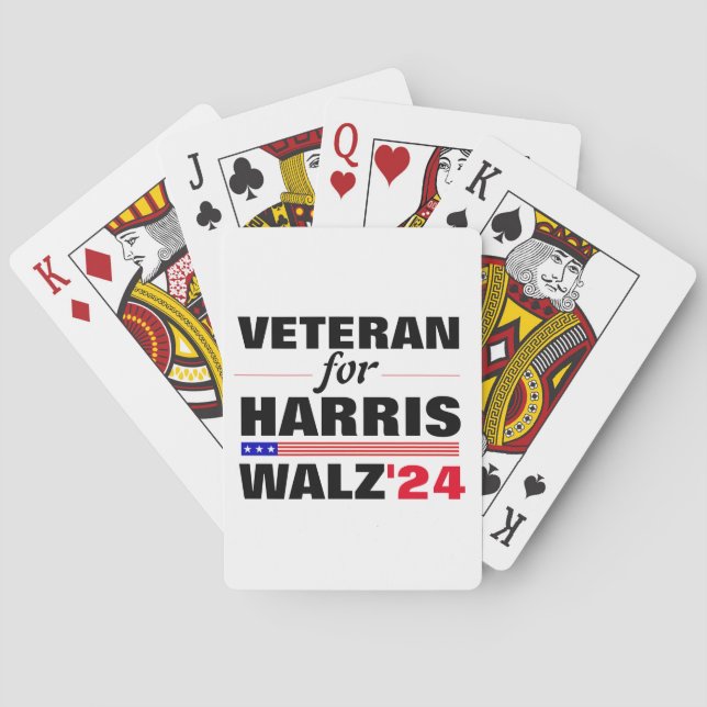 Baraja De Cartas Veteranos personalizados de las elecciones Harris  (Reverso)