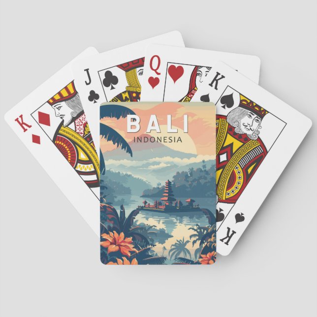 Baraja De Cartas Viaje de arte de Bali en Indonesia (Reverso)