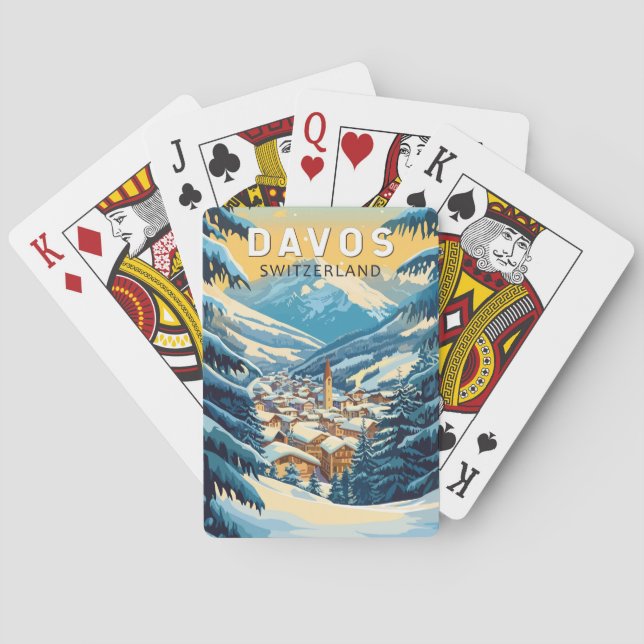 Baraja De Cartas Viaje de arte de Davos Suiza (Reverso)