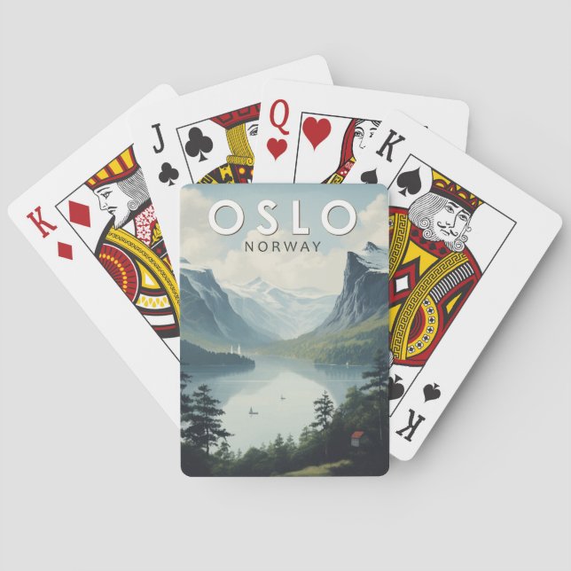 Baraja De Cartas Viaje de arte de Oslo Noruega (Reverso)