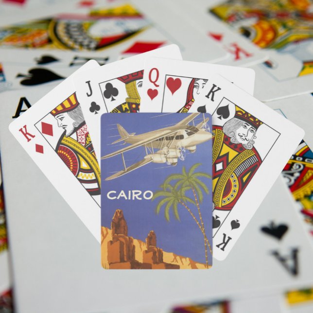 Baraja De Cartas Viaje de cosecha a El Cairo, Egipto, avión biplano (Subido por el creador)