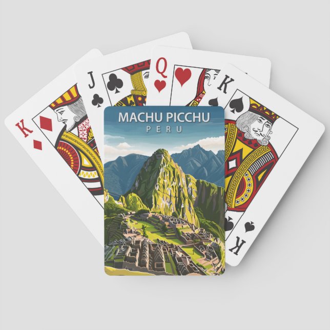 Baraja De Cartas Viaje de cosecha de Machu Picchu Perú (Reverso)