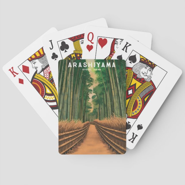 Baraja De Cartas Viaje de cosecha Kioto Arashiyama Bosque de Bambú (Reverso)