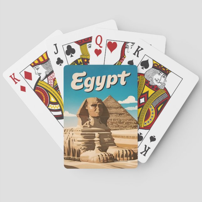 Baraja De Cartas Viaje de época El Cairo Pirámide Egipto Gráfico re (Reverso)