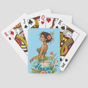 Baraja De Cartas Viaje de estilo vintage en Hawái Honolulu Hula Chi