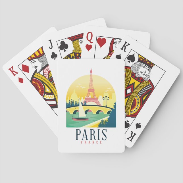 Baraja De Cartas Viaje de París Francia (Reverso)
