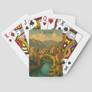 Baraja De Cartas Viaje del Viejo Puente Mostar de Bosnia