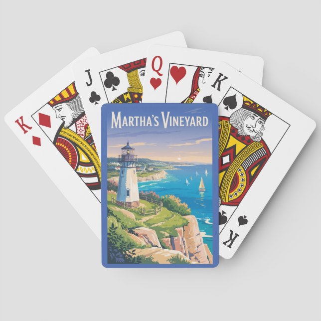 Baraja De Cartas Viaje del Viñedo de Martha en Massachusetts (Reverso)
