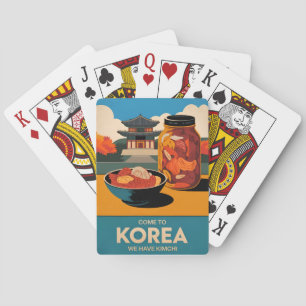 Baraja De Cartas Viaje divertido Corea kimchi Humor retro