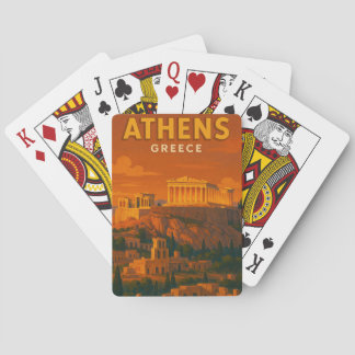 Baraja De Cartas Viaje Retro Atenas Grecia