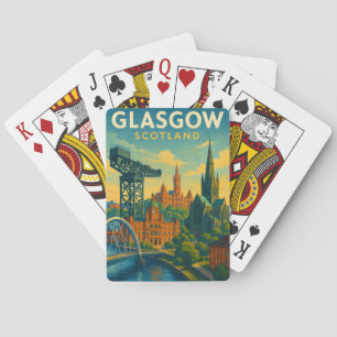 Baraja De Cartas Viaje retro Glasgow Escocia