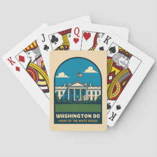 Baraja De Cartas Viaje retro vintage Casa Blanca Washington DC