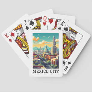Baraja De Cartas Viaje retro vintage clásico de la Ciudad de México