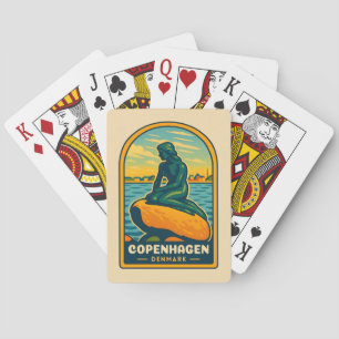Baraja De Cartas Viaje retro vintage Copenhague Mermaid Dinamarca