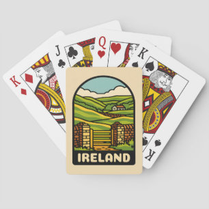Baraja De Cartas Viaje retro vintage Irlanda paisaje campestre