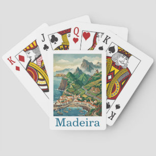 Baraja De Cartas Viaje Retro Vintage Madeira Portugal Isla