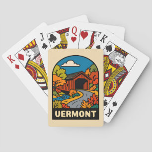Baraja De Cartas Viaje retro vintage Paisaje de Vermont Escenario