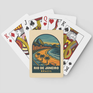 Baraja De Cartas Viaje retro vintage Playa de Río de Janeiro Brasil