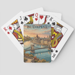 Baraja De Cartas Viaje vintage Budapest río Danubio