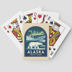Baraja De Cartas Viajes Antiguos Alaska Luces del Norte Oso Polar