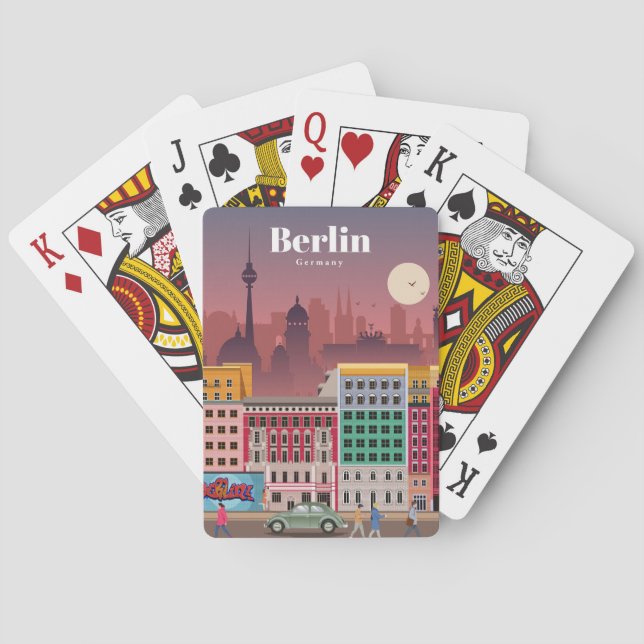 Baraja De Cartas Viajes De Arte De Viaje A Berlín Alemania (Reverso)