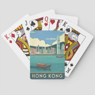 Baraja De Cartas Viajes de cosecha de vintage Hong Kong China Catál