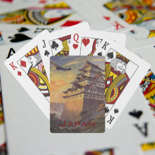 Baraja De Cartas Viajes de cosecha Japón, avión japonés Pagoda