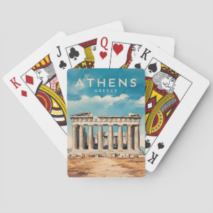 Baraja De Cartas Viajes de época Atenas Grecia Parthenon Retro