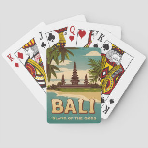 Baraja De Cartas Viajes de época Bali Indonesia Gráfico retro