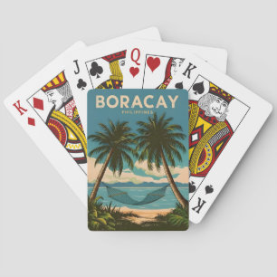 Baraja De Cartas Viajes de época Boracay Filipinas Retro Scenic