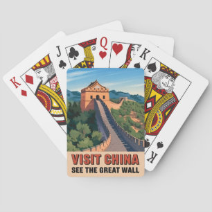 Baraja De Cartas Viajes de época China Gran Pared Paisaje Retro