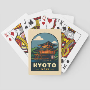 Baraja De Cartas Viajes de época Kioto Japón Paisaje retro escénico