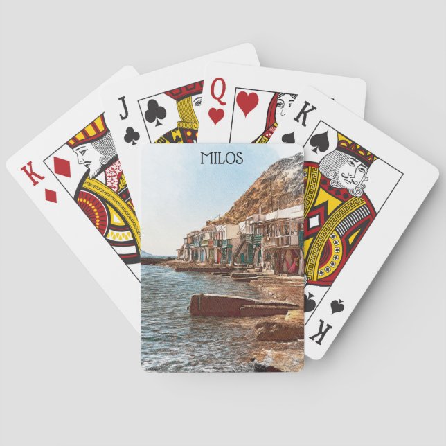 Baraja De Cartas Viajes de época Milos Grecia (Reverso)
