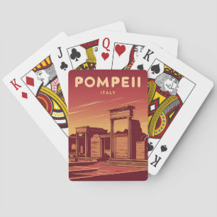 Baraja De Cartas Viajes de época Pompeya Italia Gráfico retro