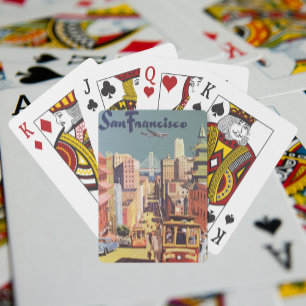 Baraja De Cartas Viajes de época Poster de San Francisco Cable Carr