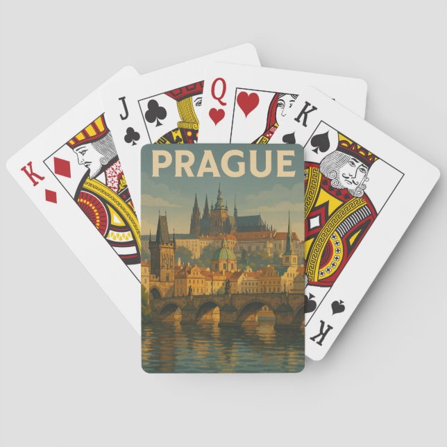 Baraja De Cartas Viajes de época Praga República Checa (Reverso)