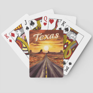 Baraja De Cartas Viajes de época Texas Paisaje Retro Escenario Atar