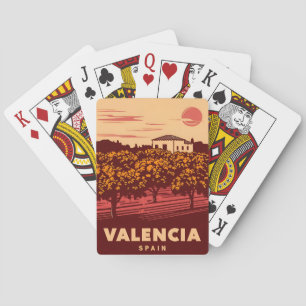 Baraja De Cartas Viajes de época Valencia España Paisaje Retro