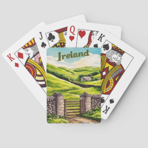 Baraja De Cartas Viajes de vintage Irlanda Camino Retro Escenario