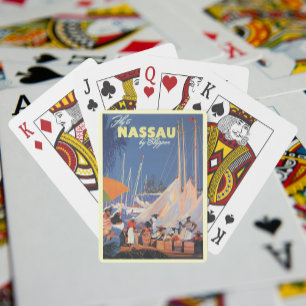 Baraja De Cartas Viajes de vintage, puerto de Nassau, Florida, vele