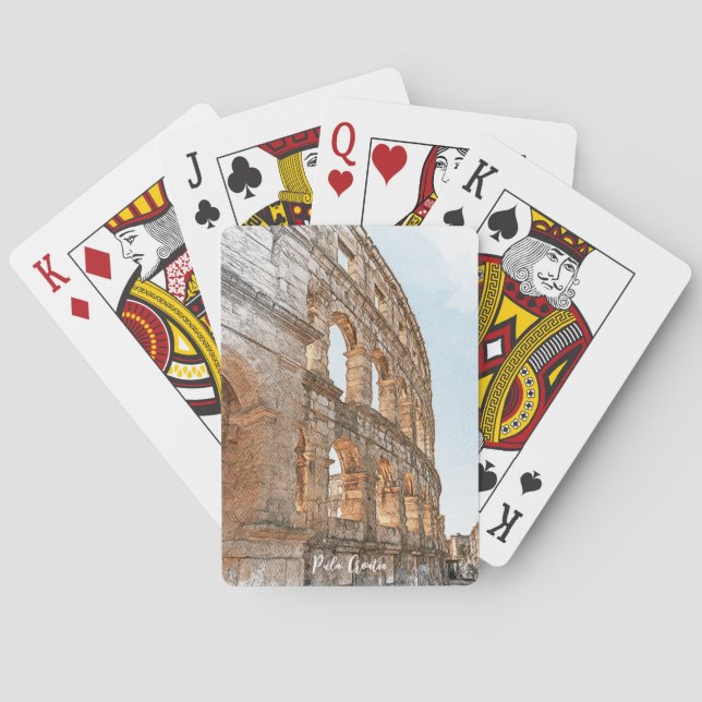 Baraja De Cartas Viajes emblemáticos de Guay Pula Croatia (Reverso)