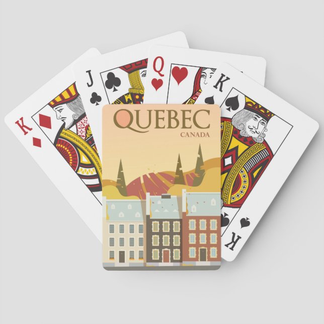 Baraja De Cartas Viajes modernos en Quebec Canadá (Reverso)