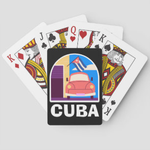 Baraja De Cartas Viajes retro mínimos de la isla cubana