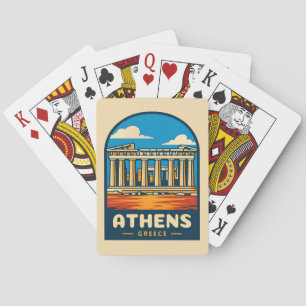 Baraja De Cartas Viajes retro vintage Atenas Grecia Partenón